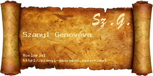 Szanyi Genovéva névjegykártya